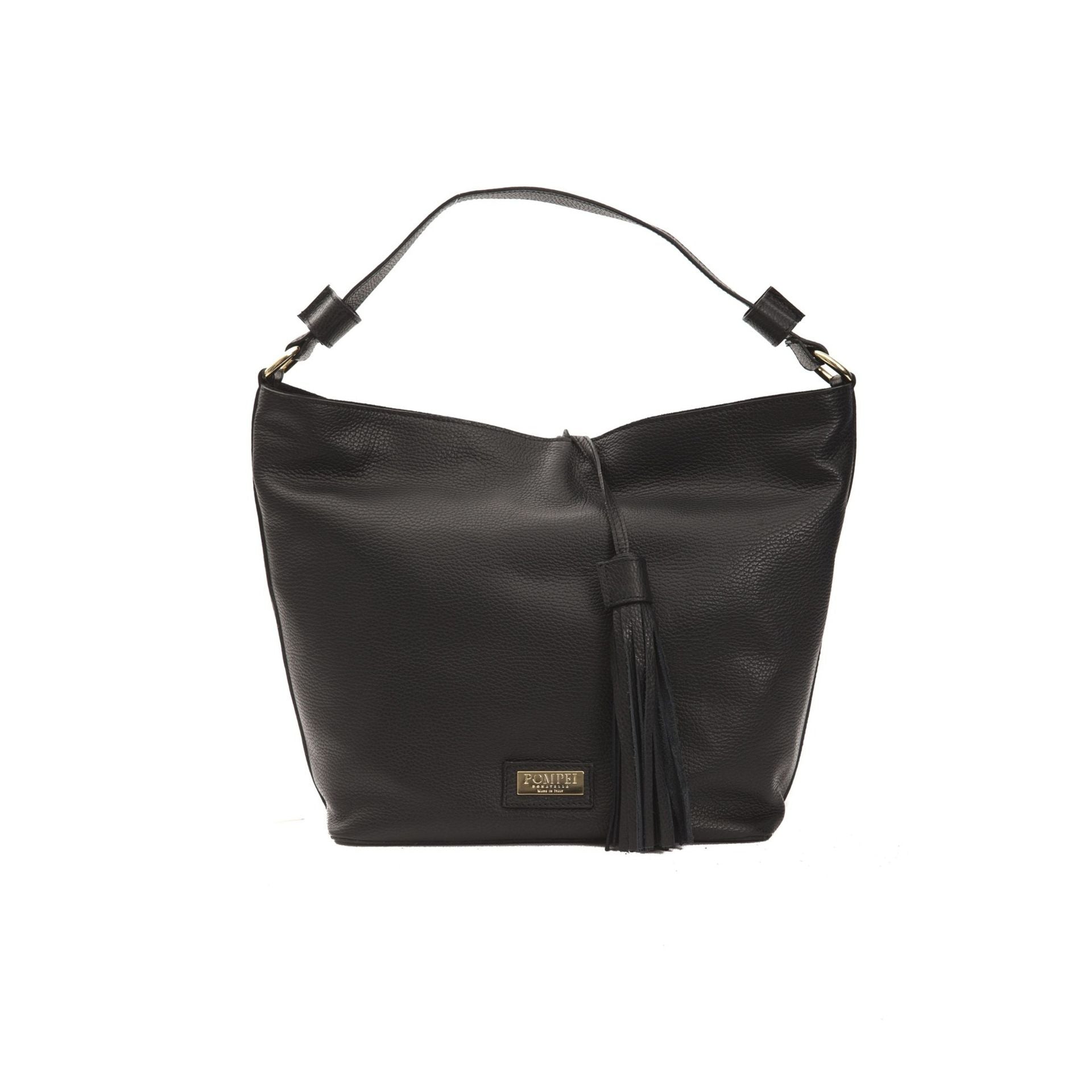 Jag Couture London - New York Pompei Donatella MC6071GRETA_NeroBlack luxury handbag with black leather and sleek design.