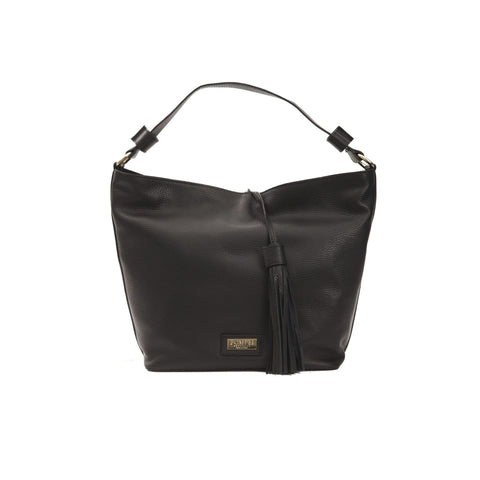 Jag Couture London - New York Pompei Donatella MC6071GRETA_NeroBlack luxury handbag with black leather and sleek design.