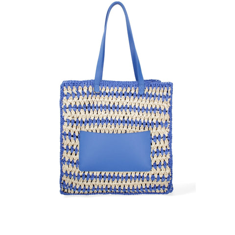 Blue Viola Castellani VC220738323FBG handbag by Jag Couture London New York with gold hardware and structured design.