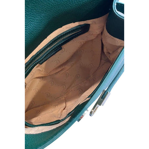 Cristinaeffe CF24FW024_VERDE handbag by Jag Couture London - New York, in vibrant green leather with gold accents