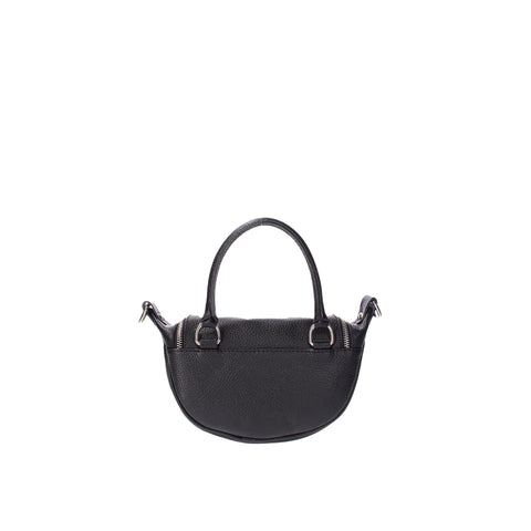 Black Viola Castellani VC220714223FBG-D28 handbag by Jag Couture London - New York with sleek leather design and gold accents