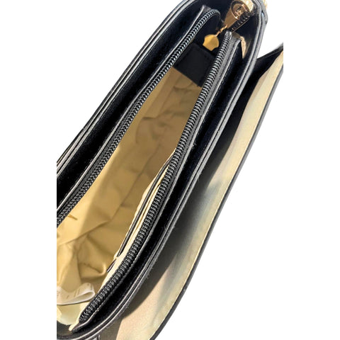 Black Cristinaeffe CF22708 handbag by Jag Couture London – New York with sleek leather design and silver hardware.
