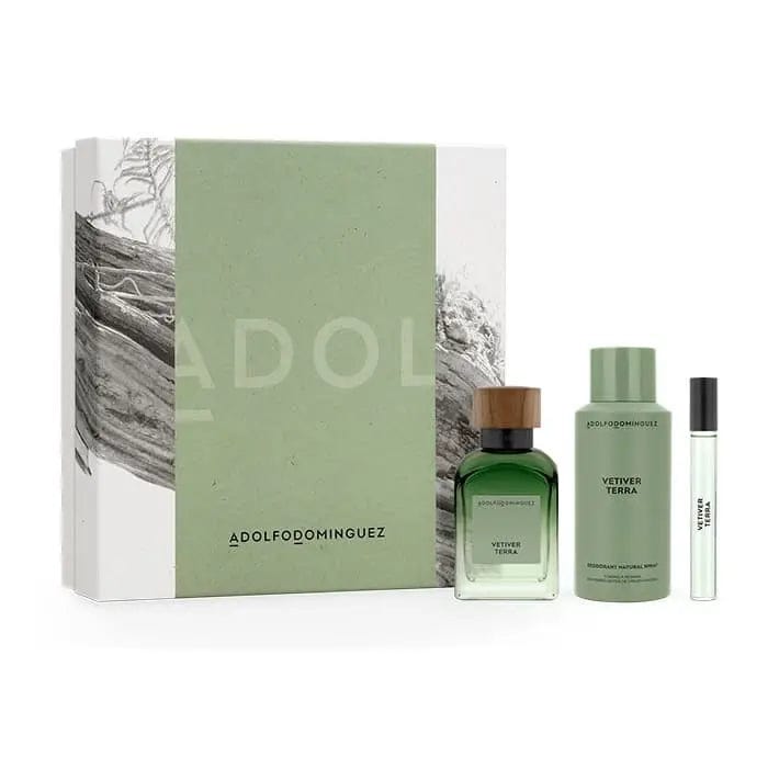 Jag Couture London Adolfo Dominguez Vetiver Terra Eau De Parfum Spray 120ml Christmas Set 2022