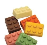 Jag Couture London Building Blocks - Coloured Solid Milk And White Chocolate - Appr 96Pcs