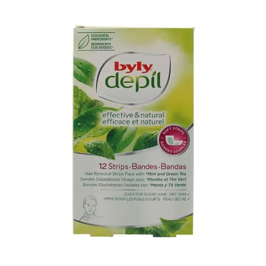 Jag Couture London Byly Depil Hair Removal Strips Facial With Mint And Green Tea 12 Units