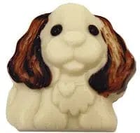 Jag Couture London Charles The Spaniel - Decorated Solid White Chocolate - Appr 46Pcs