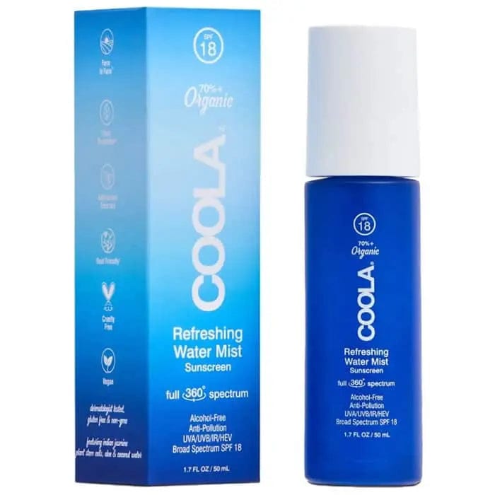 Jag Couture London Coola Full Spectrum 360° Refreshing Water Mist Organic Face Sunscreen Spf18 50ml