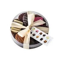 Jag Couture London Fashion Assorted Belgian Chocolates In 10Cm Cello Round With Ribbon