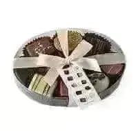 Jag Couture London Fashion Assorted Belgian Chocolates In 15Cm Cello Oval With Ribbon