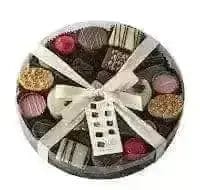 Jag Couture London Fashion Assorted Belgian Chocolates In 18Cm Cello Round With Ribbon