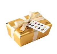 Jag Couture London Fashion Assorted Belgian Chocolates In Gold Ballotin With Ribbon