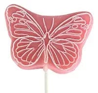 Jag Couture London Fashion Butterfly Pink And White Mixed Fruit Flavoured Lollipops In Display