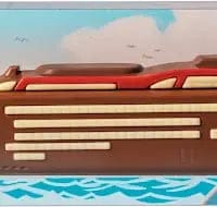 Jag Couture London Fashion Decorated Hollow Milk Chocolate Cruise Ship In Acetate Gift Box - 250Mm