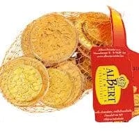 Jag Couture London Fashion Gold Foiled Uk Milk Chocolate Coins In Net