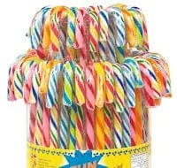 Jag Couture London Fashion Multi-Coloured Fruit Flavoured Candy Canes In Display Bucket (12.8cm)