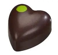 Jag Couture London Fashion Pear Heart - Dark Chocolate With A Pear Filling And Green Dot Décor 12.7G