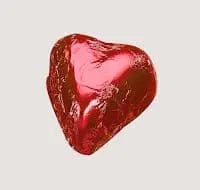 Jag Couture London Fashion Red Foiled Heart - Milk Chocolate With Praline 11G