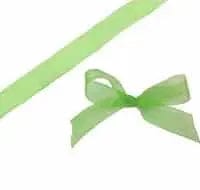 Jag Couture London Fashion Spring Green Organza Woven Edge Ribbon