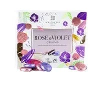 Jag Couture London Fashion Whitakers Foiled Dark Chocolate Rose And Violet Creams In Carton