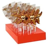 Jag Couture London Hand Decorated Chocolate Starfish Lollipops In Display