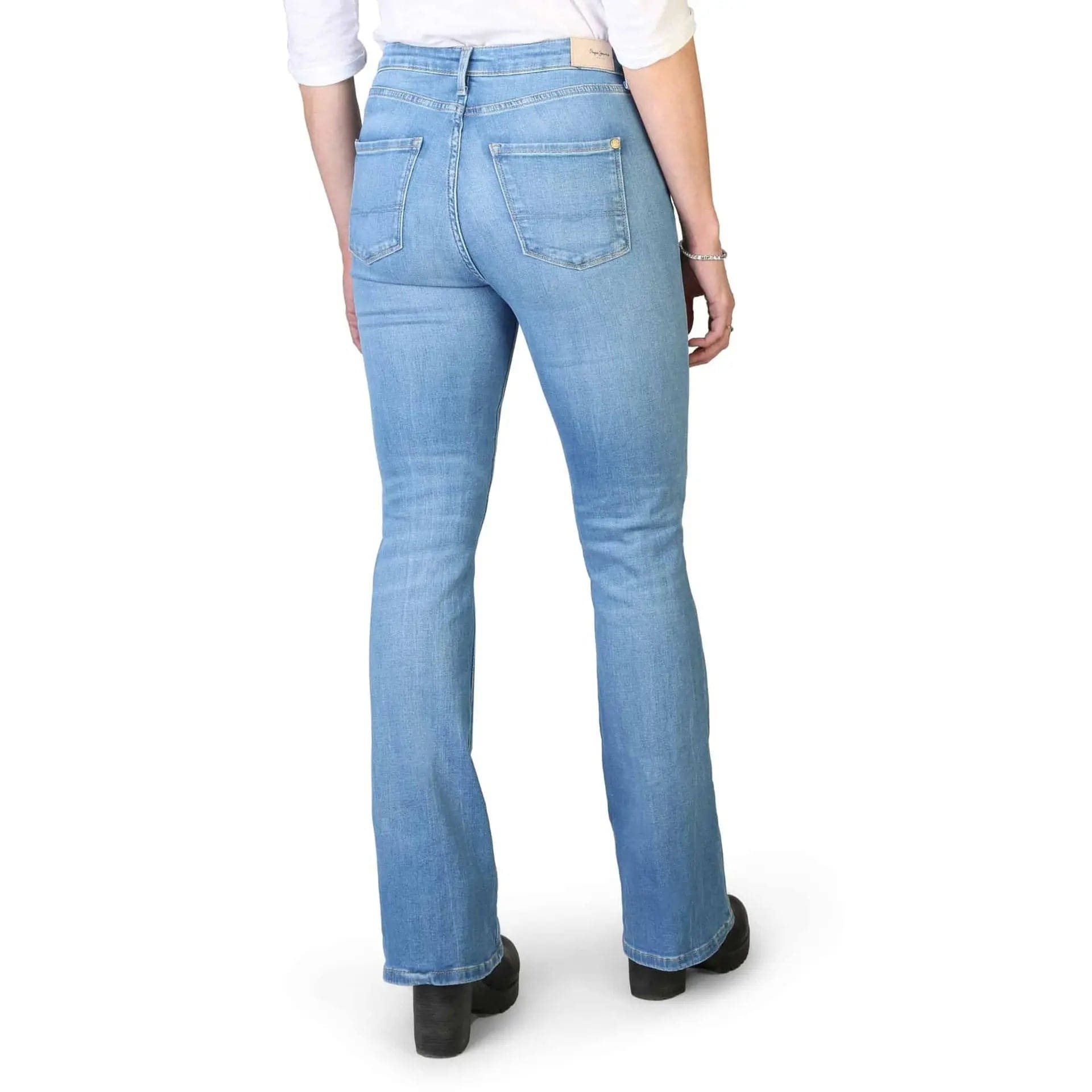 Pepe Jeans Dion flare jeans in size L32, featuring a stylish fit, displayed in a fashion retail setting.