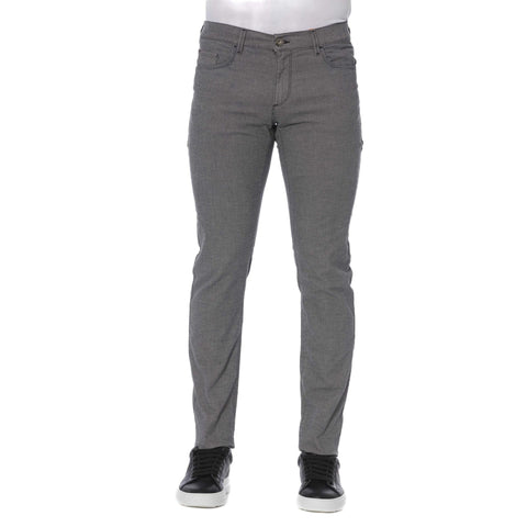 Trussardi Jeans porcelain denim pants from Jag Couture London, featuring classic stitching and a slim fit design.