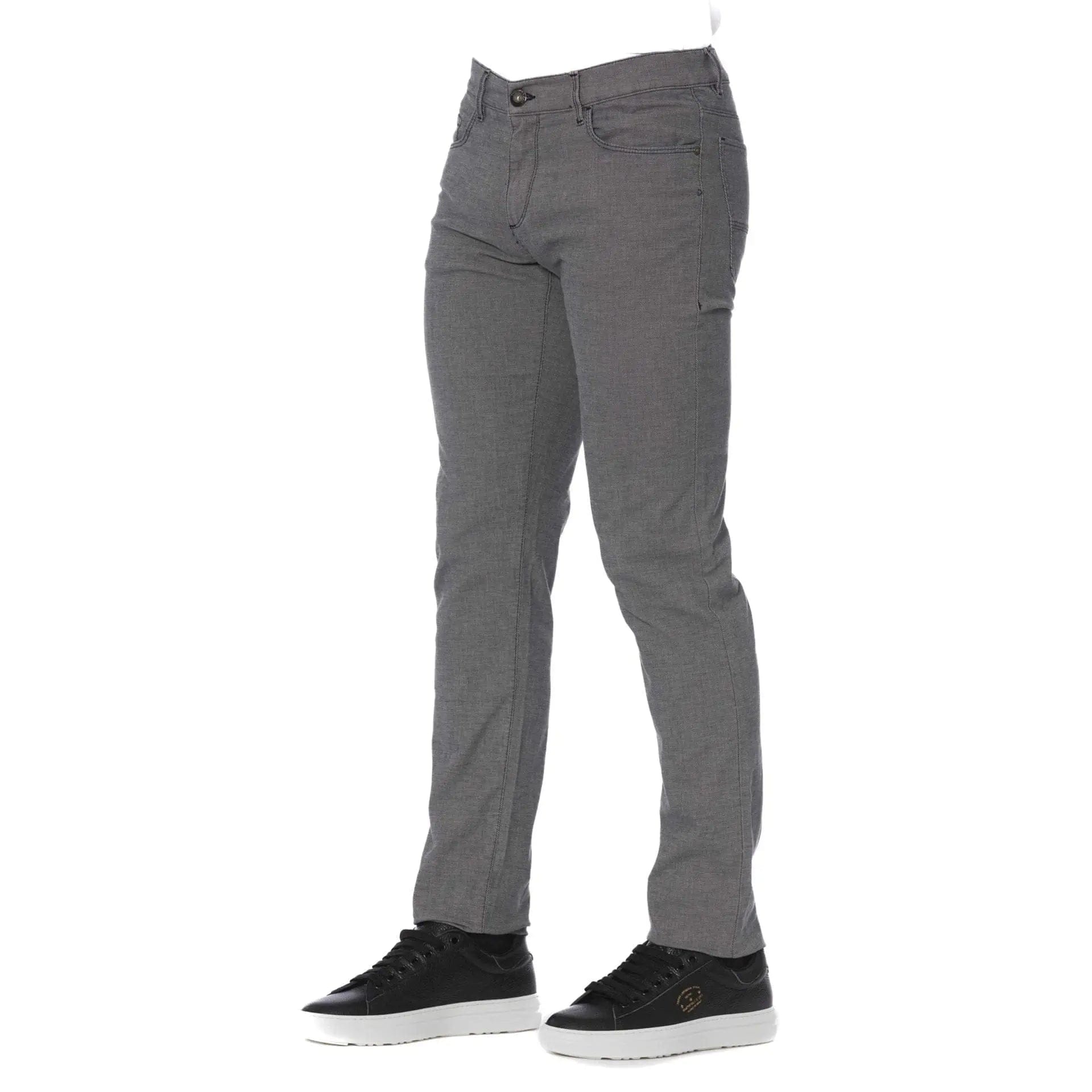 Jag Couture London New York Trussardi Jeans 52J000071T002390H001_W010 porcelain denim jeans displayed on a hanger.