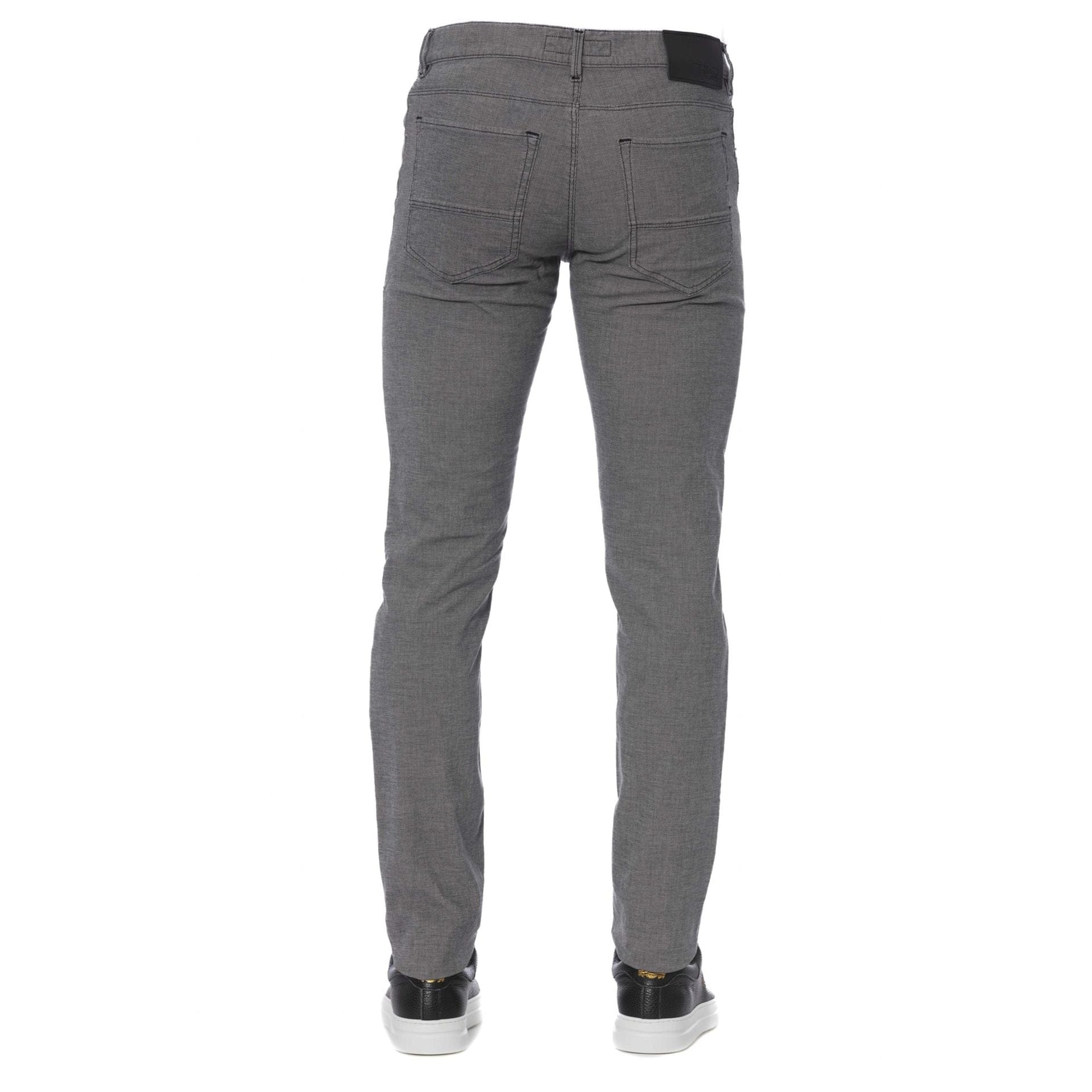 Trussardi Jeans in porcelain blue, casual fit, featuring classic denim styling, worn by a model for a stylish look.