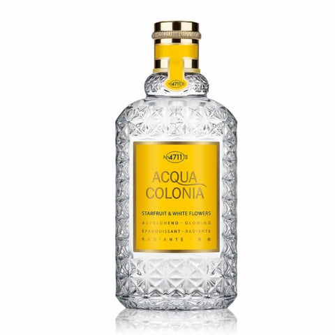 4711 Acqua Colonia Starfruit & White Flowers Eau De Cologne spray by Jag Couture London, 100ml bottle with starfruit and white floral design