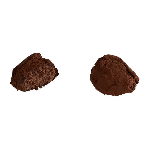 Dark cacao-dusted Jag Couture London New York 77% truffle with rich dark chocolate filling, 13g.