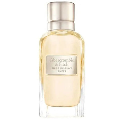 Abercrombie & Fitch First Instinct Sheer Eau De Perfume Spray 30ml, with elegant bottle and branding visible.