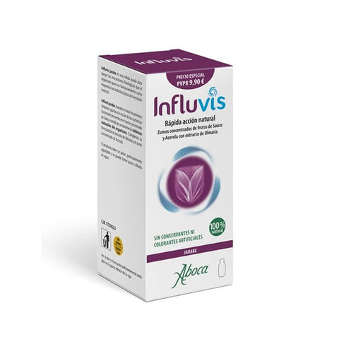 Jag Couture London New York Aboca Influvis Syrup 120g bottle with label and packaging, herbal remedy for immune support.