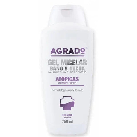 Jag Couture London Agrado Gel Micelar for Atopic Skin, 750ml, soothing cleanser for sensitive skin with gentle micellar formula.