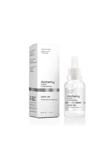 Jag Couture London Alchemy Care Cosmetics DMAE 3 Anti-Aging Serum 30ml bottle with dropper for youthful skin