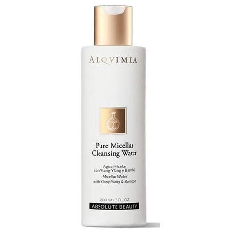 Jag Couture London New York Alqvimia Pure Micellar Cleansing Water 200ml bottle with clear liquid and minimalist label.
