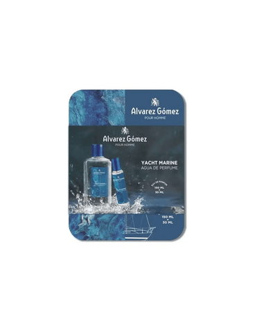 Alvarez Gómez Yacht Marine 2-piece perfume gift set by Jag Couture London New York, featuring bottles with marine-inspired design.