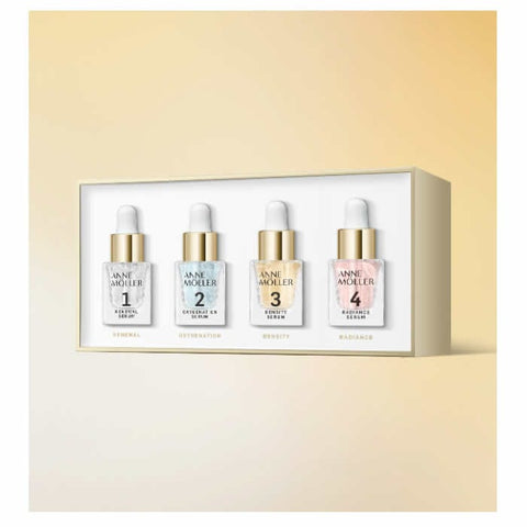 Anne Möller Beauty Therapy 4x10ml skincare set by Jag Couture London - New York, featuring four small beauty treatment vials
