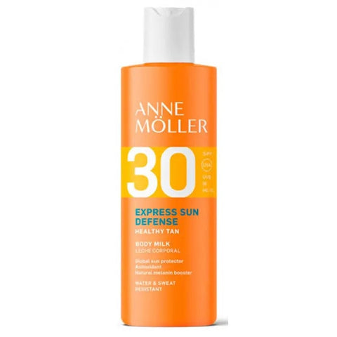 Anne Möller Express Sun Defense Body Milk SPF30 in 175ml bottle, moisturizing sun protection for skin.