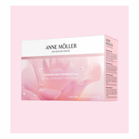 Set of four Anne Möller Glow Firming Rich Cream SPF15 50ml jars, featuring rich, hydrating skincare with sun protection.
