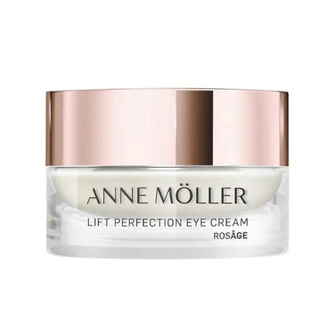 Anne Möller Rosâge Lift Perfection Eye Cream 15ml shown in a sleek jar, highlighting its luxurious skincare packaging.