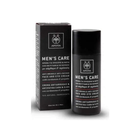 Jag Couture London Anti-Wrinkle Anti-Fatigue Face and Eye Cream by Apivita, 50ml, with smooth texture and nourishing ingredients.