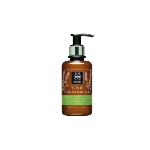 Jag Couture London New York Apivita Moisturizing Body Milk Tonic Mountain Tea 200ml bottle on a neutral background