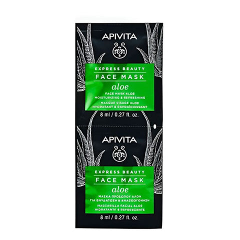 Jag Couture London New York Apivita refreshing moisturizing mask 2x8ml, hydrating skincare product with natural ingredients