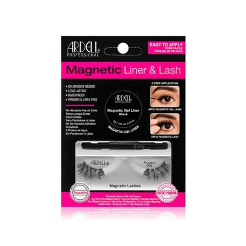 Ardell Magnetic Liner & Lash False Eyelashes Accent 002 by Jag Couture London- New York, showing the magnetic eyeliner and eyelash strip