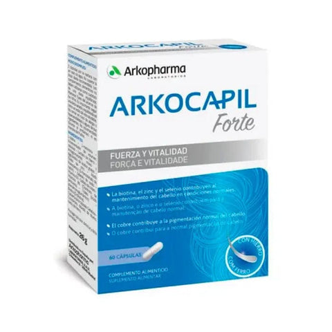 Arkopharma Arkoadvance Arkocapil Forte 60 capsules supplement bottle with label showing capsules and product details.