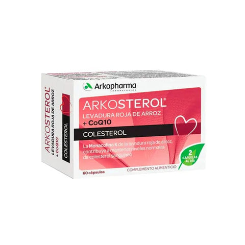 Arkopharma Arkosterol Red Yeast Rice capsules by Jag Couture London New York, showing a bottle of 60 capsules for cholesterol support.