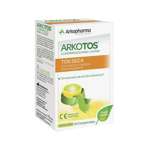 Arkopharma Arkotos 24 Cough Tablets in blister pack, herbal sore throat remedy, by Jag Couture London New York.
