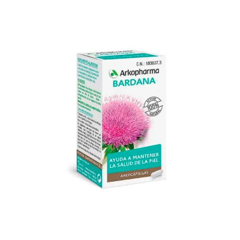 Arkopharma Burdock capsules by Jag Couture London New York, showing a bottle of 45 herbal supplement capsules.
