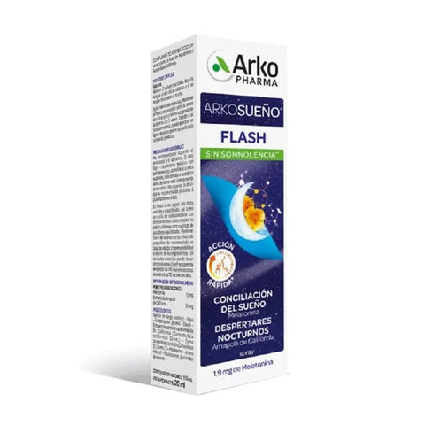 Arkopharma Flash Sublingual Spray 20ml by Jag Couture London New York, showing the portable spray bottle and packaging.