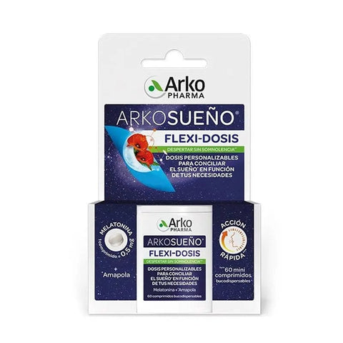 Arkopharma Flexi-Dose 60 sublingual tablets by Jag Couture London - New York, shown in blister pack with tablets ready for use.